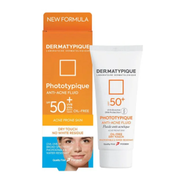 خرید ضد آفتاب فلوئید آنتی آکنه درماتیپیک مدل با Spf +50 مناسب پوست چرب و جوش دار حجم 40 میلی لیتر